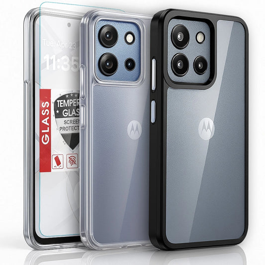 For Motorola Moto G 2025 Case Phone Cover Shockproof + Tempered Glass Screen