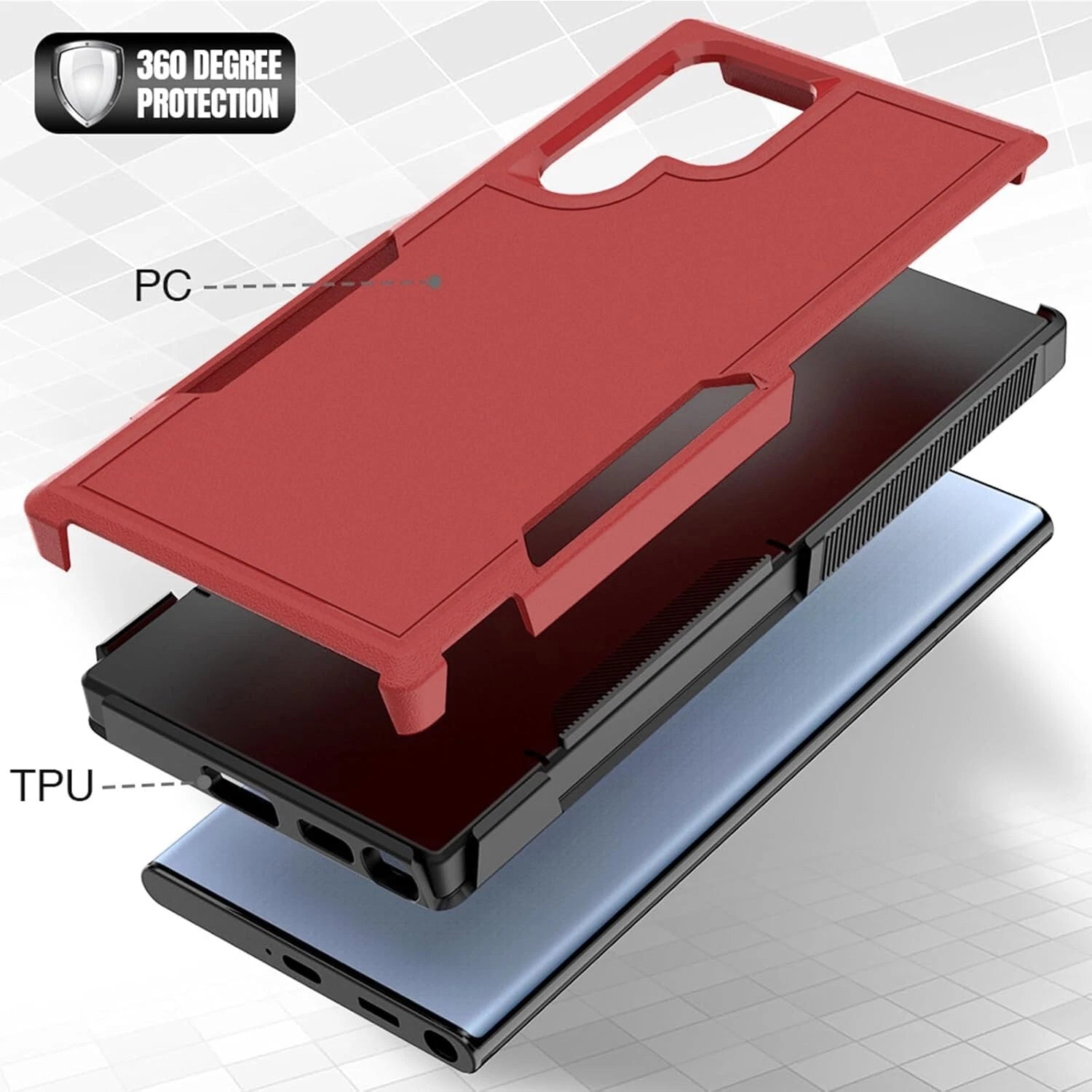 For Samsung Galaxy S25 Ultra S24 S23 FE Case Shockproof Phone Cover+Glass Screen