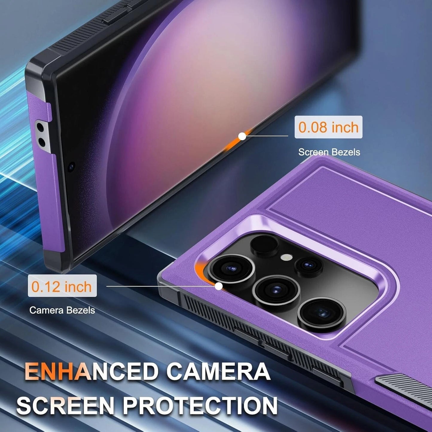 For Samsung Galaxy S25 Ultra S24 S23 FE Case Shockproof Phone Cover+Glass Screen
