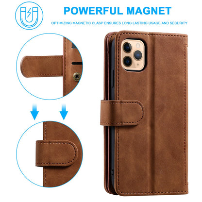 Zipper Leather Wallet Case For iPhone 16 15 17 Pro Max 14 13 12 11 Flip Cover