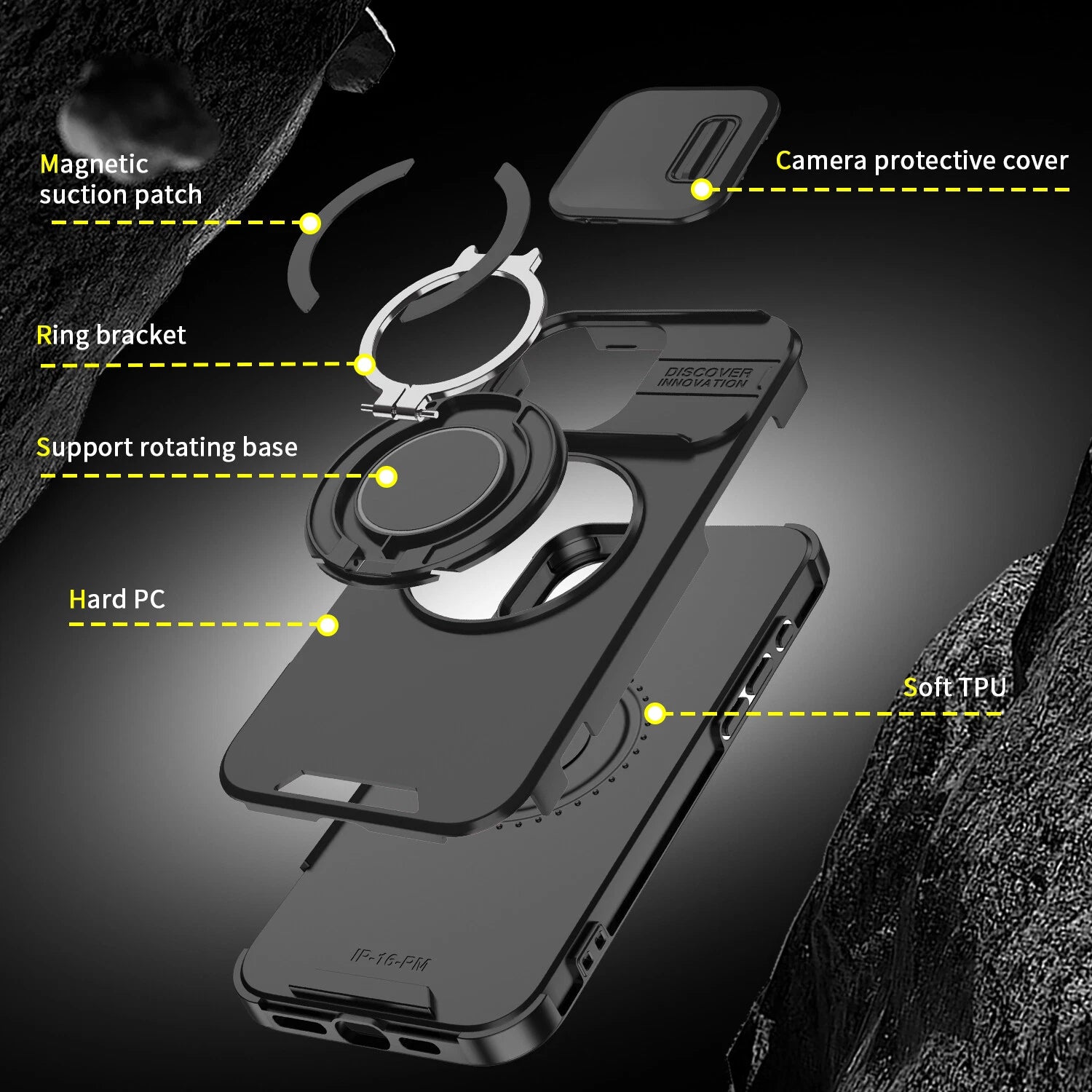 For iPhone 17 16 Pro Max 15 14 13 12 11 Rugged Magnetic Case w Ring Camera Cover
