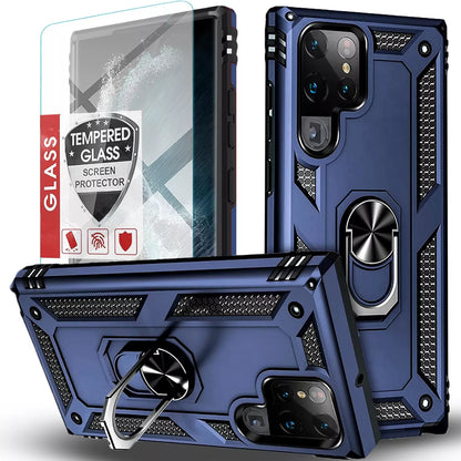 For Samsung Galaxy S25 Ultra S24 S23 S22 S21 FE Case Phone Cover + Screen Glass