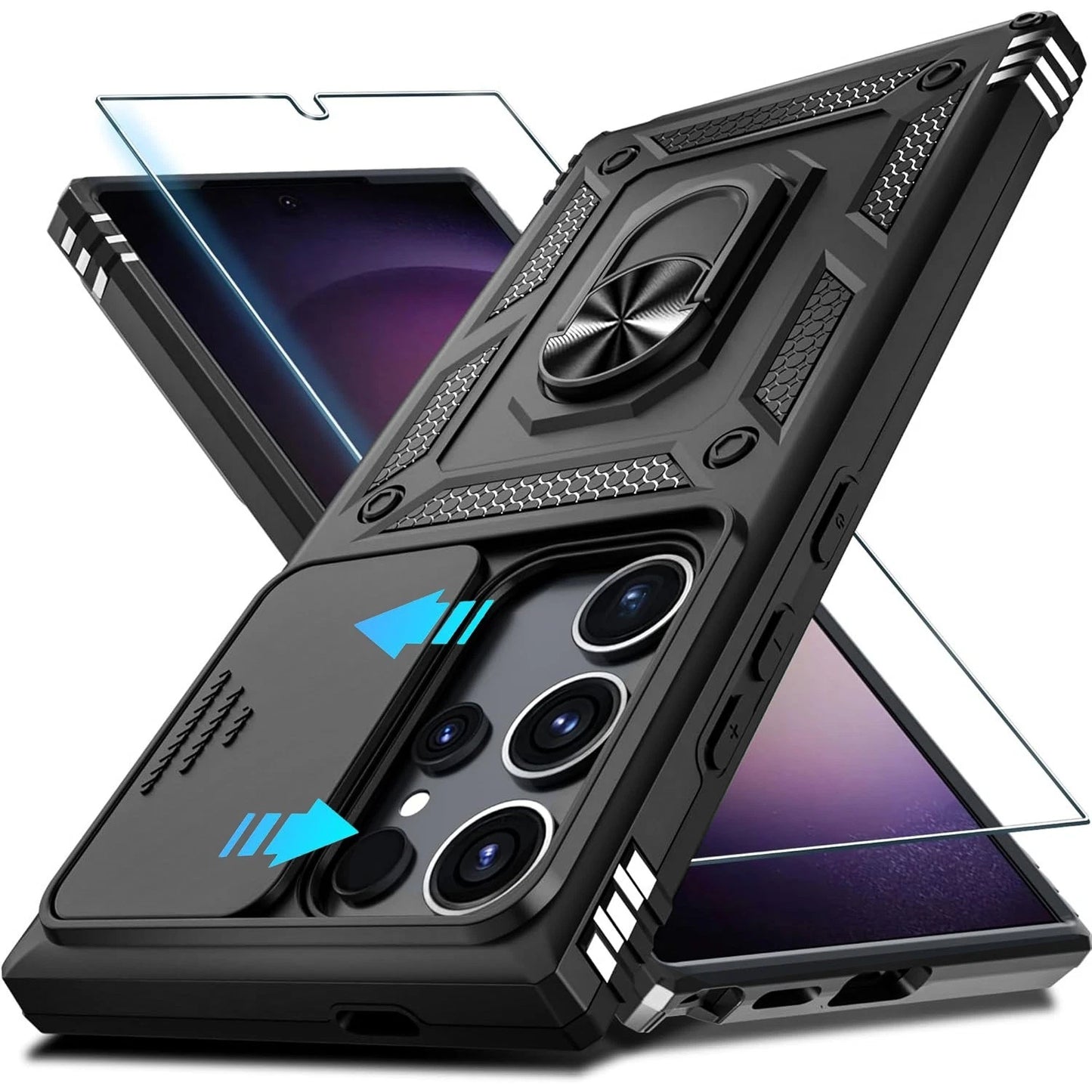 For Samsung Galaxy S25 Ultra Case S25 Plus Phone Cover + Tempered Glass Screen