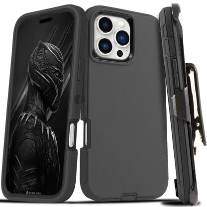 For iPhone 16e 15 14 13 12 Plus 11 Pro Max Shockproof Heavy Duty Case Belt Clip
