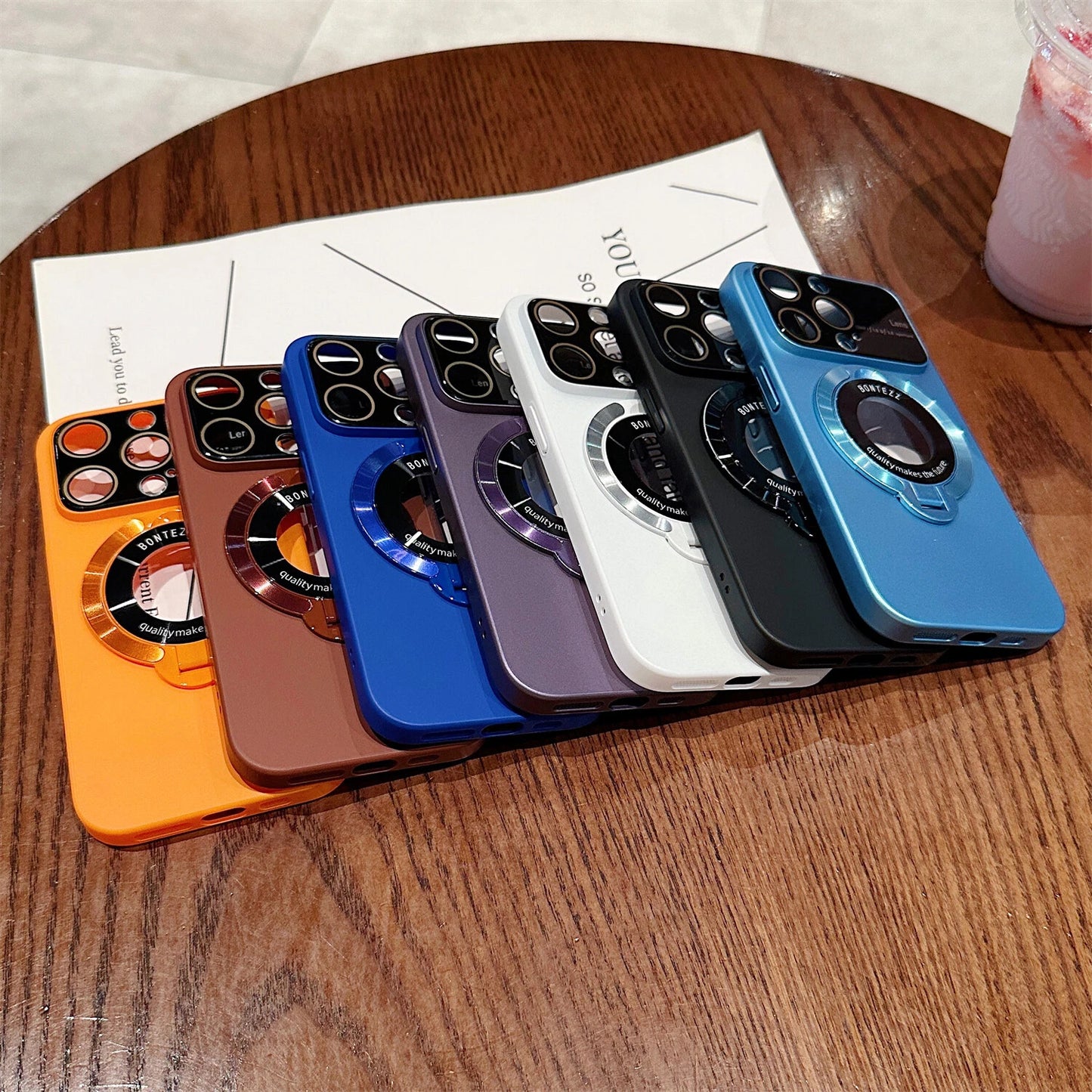 For iPhone 17 Pro Max 16 15 14 13 12 MagSafe Magnetic Lens Shockproof Stand Case