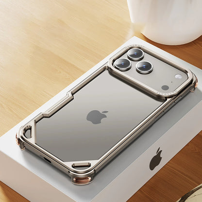 For iPhone 17 Pro Max Air 16 15 Pro Slim Metal Bumper Minimalist Protection Case