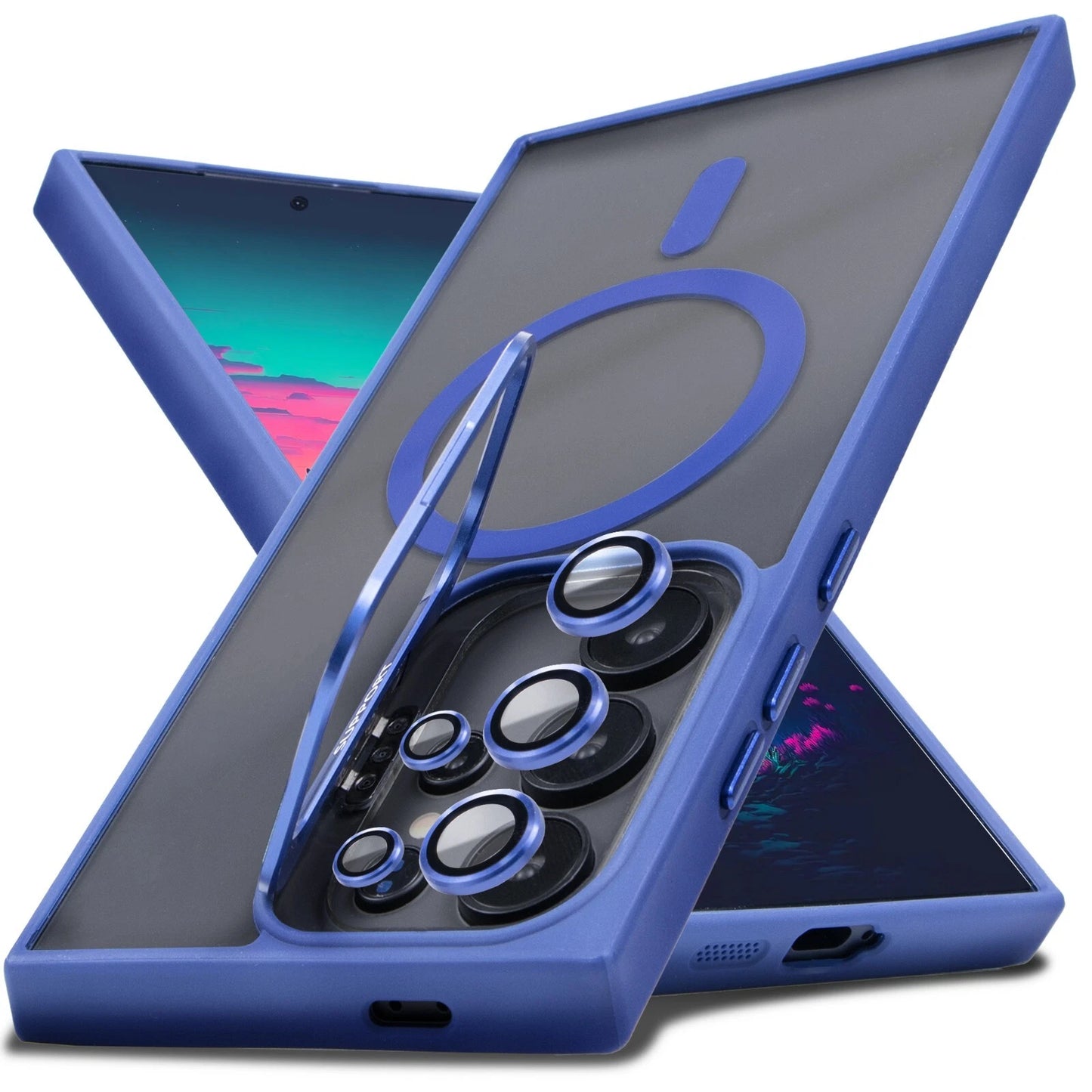 For Samsung Galaxy S25 Ultra S24 S23 S22 Kickstand Mag Safe Case+Lens Protector