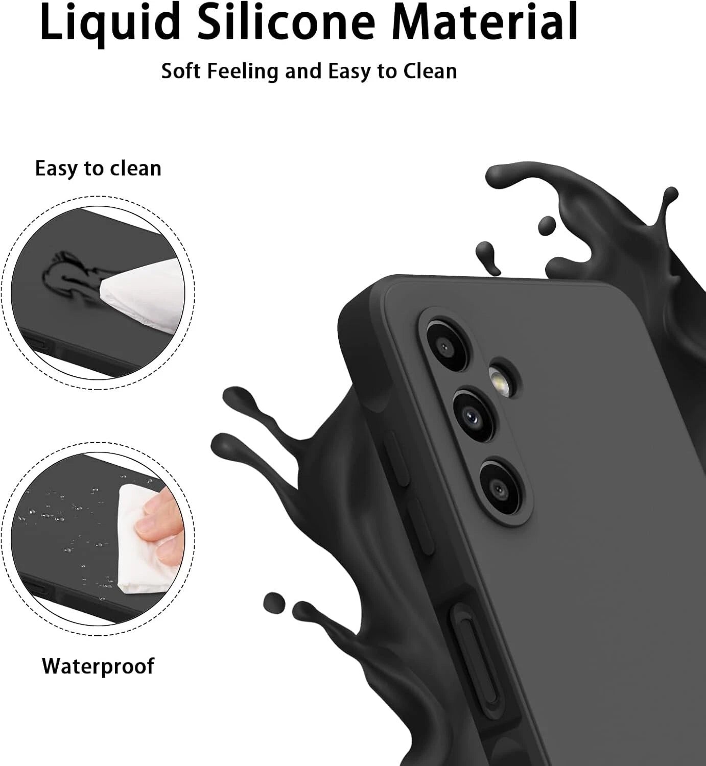 For Samsung Galaxy A16 5G Soft Silicone Case Phone Cover + Tempered Glass