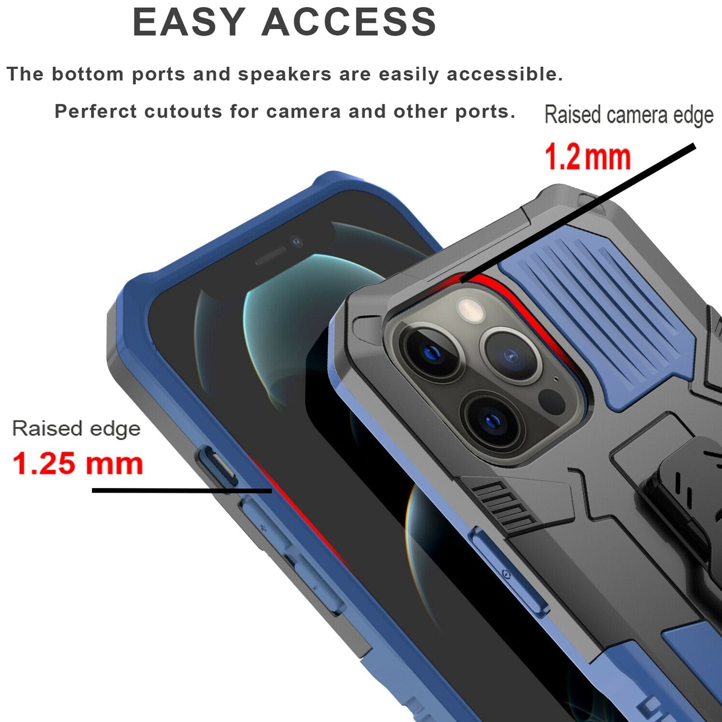 For iPhone 13 Case/13 Pro Max/13 Mini Phone Cover Shockproof + Tempered Glass