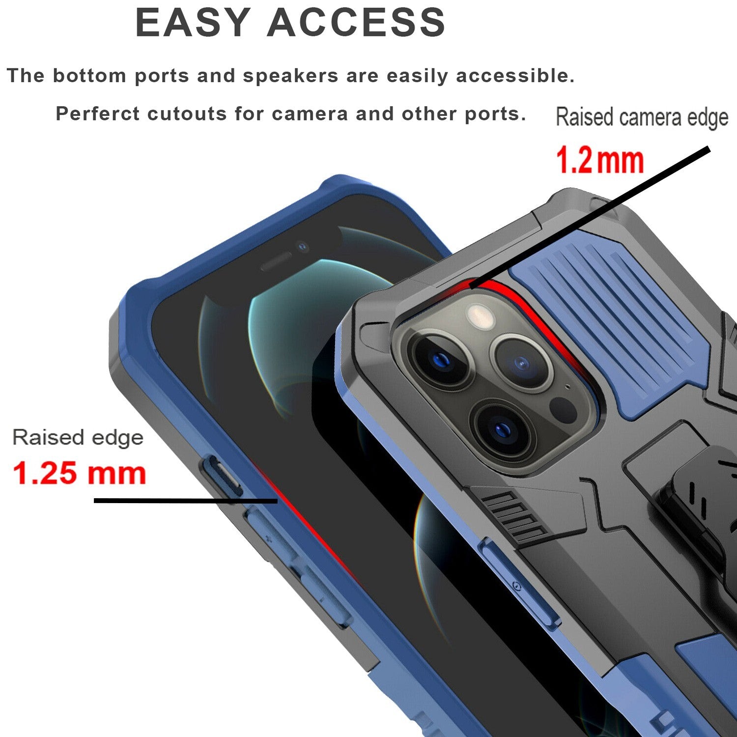 For iPhone 13 Case/13 Pro Max/13 Mini Phone Cover Shockproof + Tempered Glass