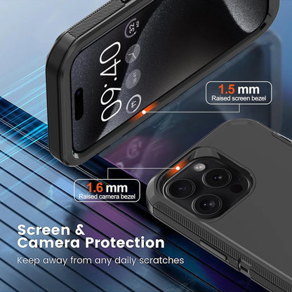 For iPhone 16 Pro Max Case 15/14/13/11 Phone Cover Shockproof + Screen Protector