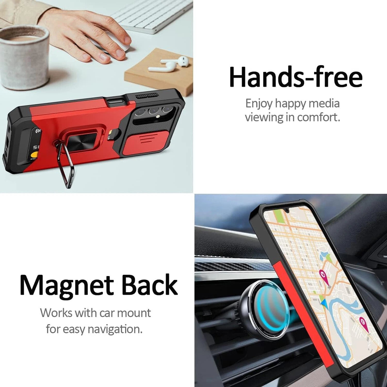 For Samsung Galaxy A16 5G A14 A54 A03S A35 Case Phone Cover + Tempered Glass