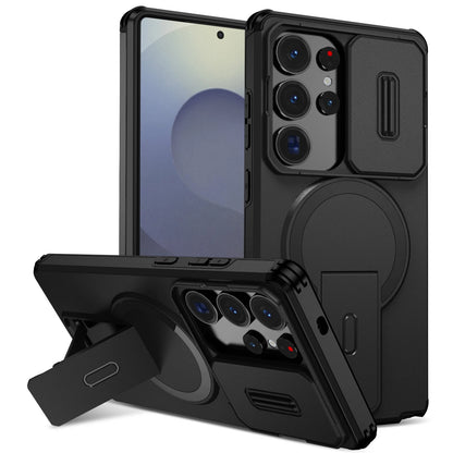 For Samsung Galaxy S25FE S24 S25 Ultra Shockproof Mag Safe Stand Slide Lens Case