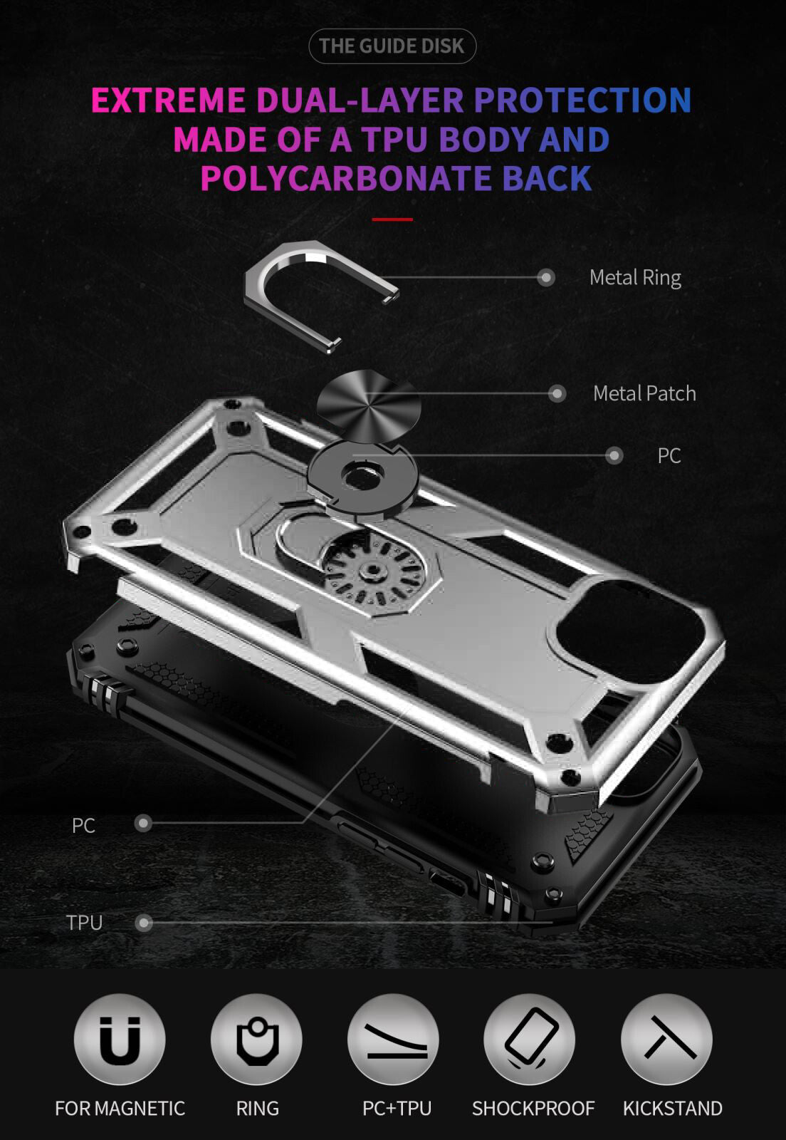 For iPhone 17 Pro Max Case 17 Pro 16 15 14 13 12 11 Phone Cover + Tempered Glass