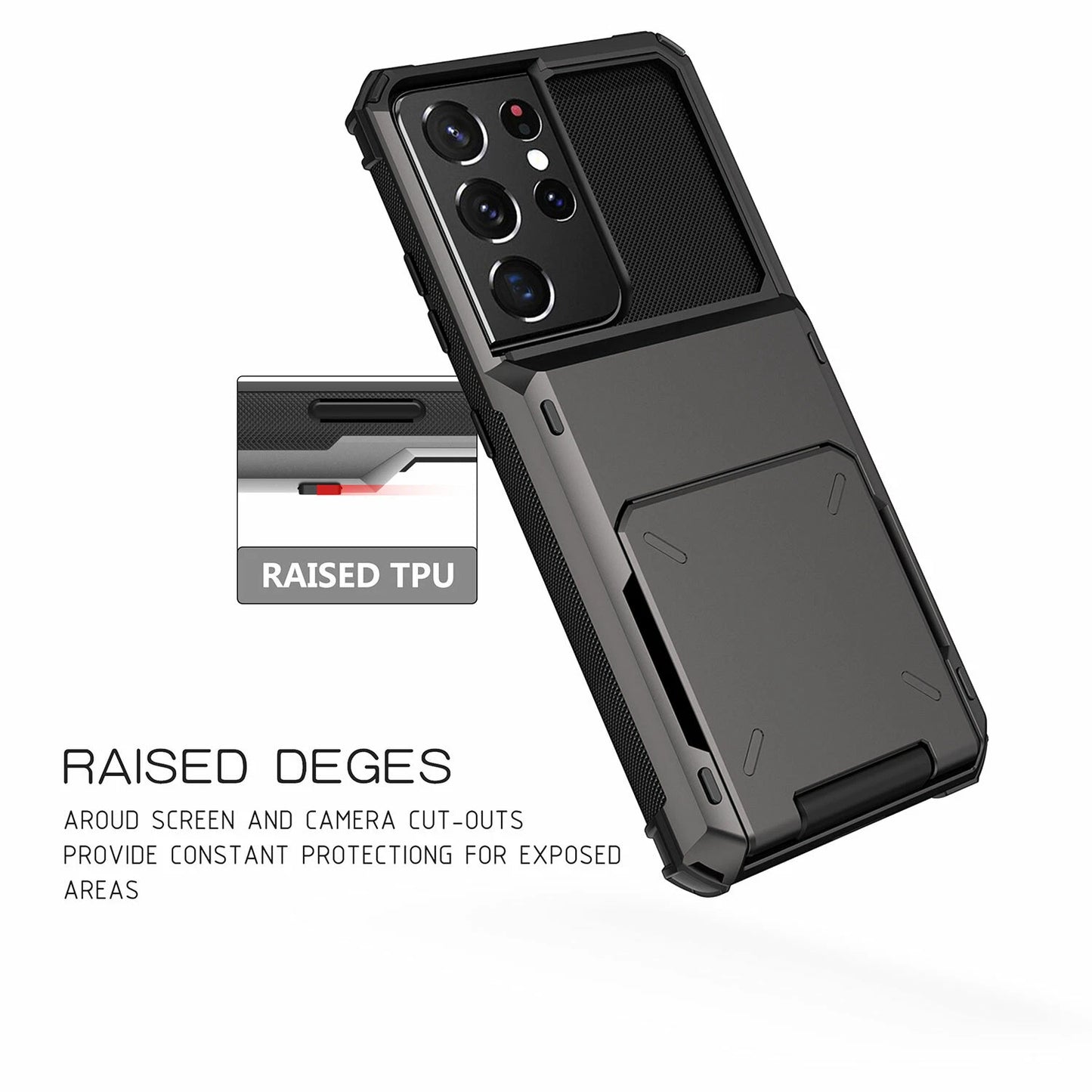 For Samsung Galaxy S25 Ultra S24 S23 S22 S21 Plus Wallet Credit Card Holder Case