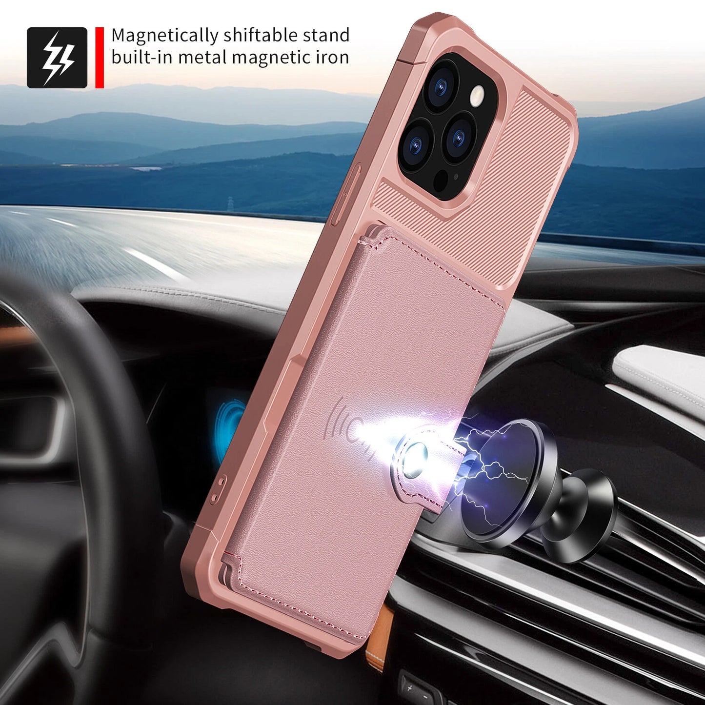 Premium Leather Card Wallet Case for iPhone 17 Pro Max, 16, 15, 14, 13 - Slim Luxury Cover