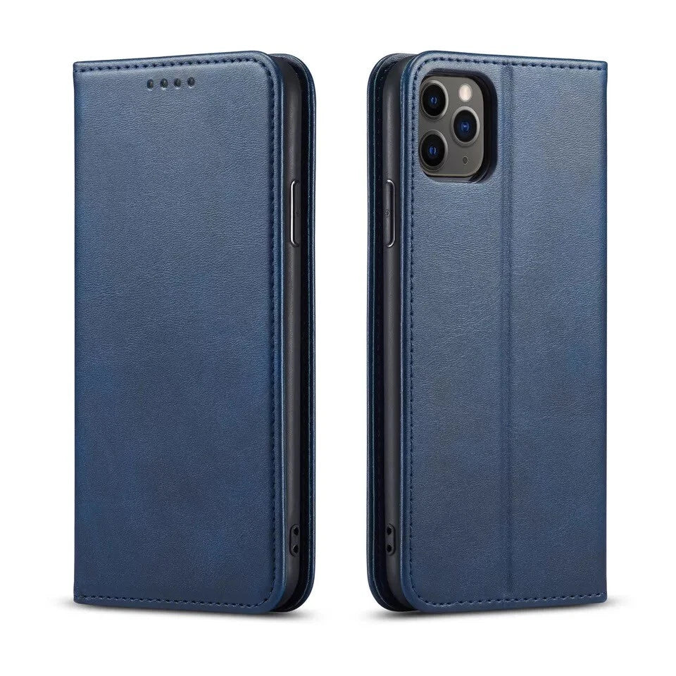 For iPhone 17 16 15 14 13 12 Plus Pro Max Air Leather Magnetic Flip Wallet Case