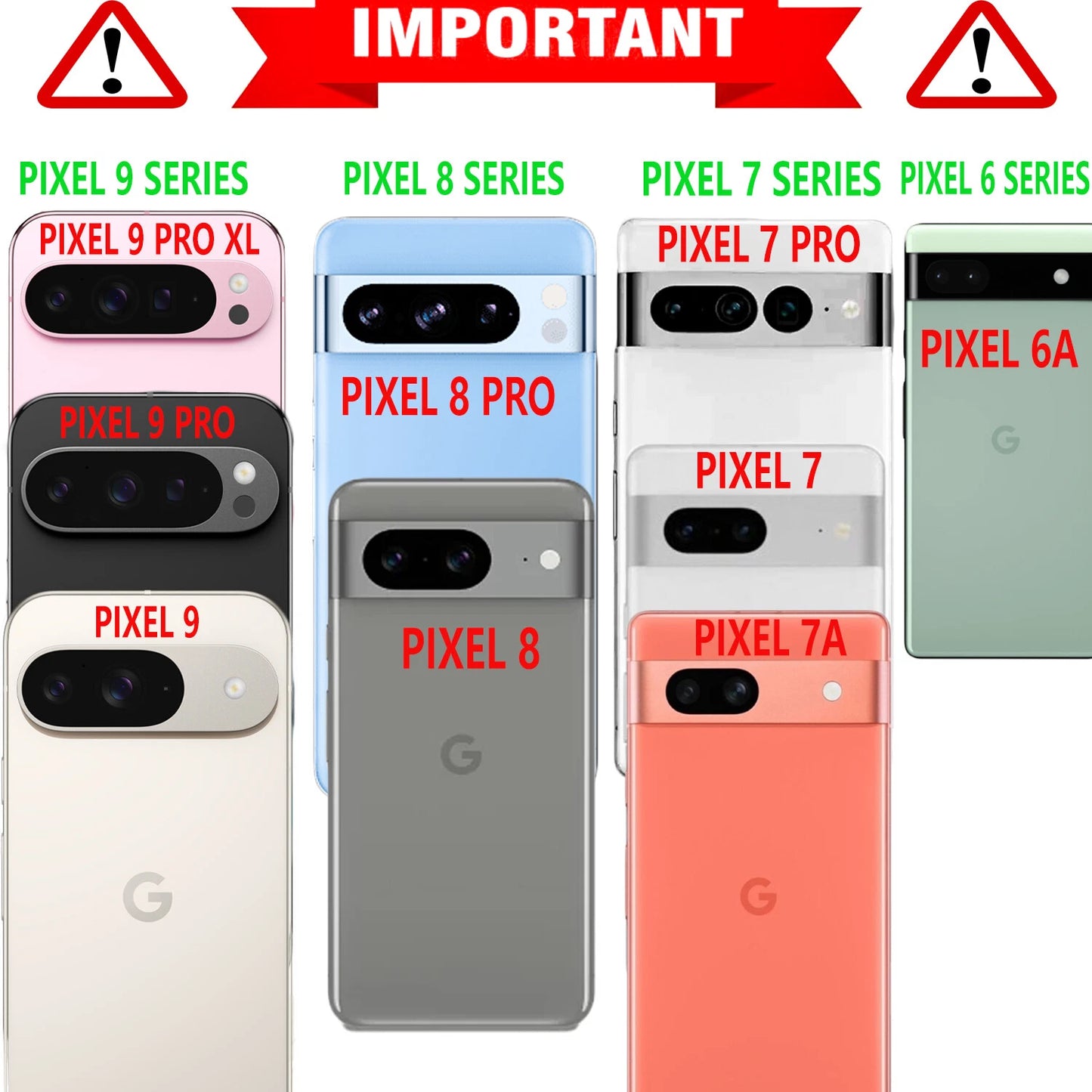 For Google Pixel 9A Case /9 Pro XL/8A/7 Phone Cover Shockproof + Tempered Glass