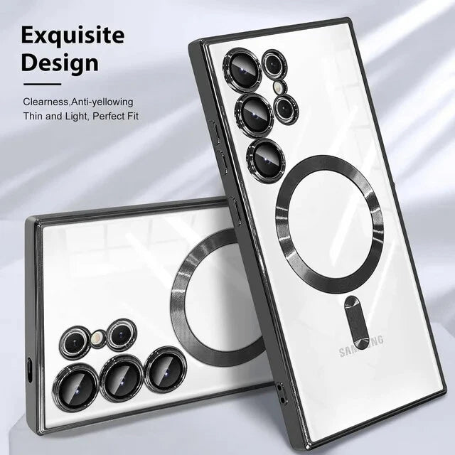 For Samsung Galaxy S25 S24 Ultra Edge Plus Clear Case Magnetic Mag Safe Cover