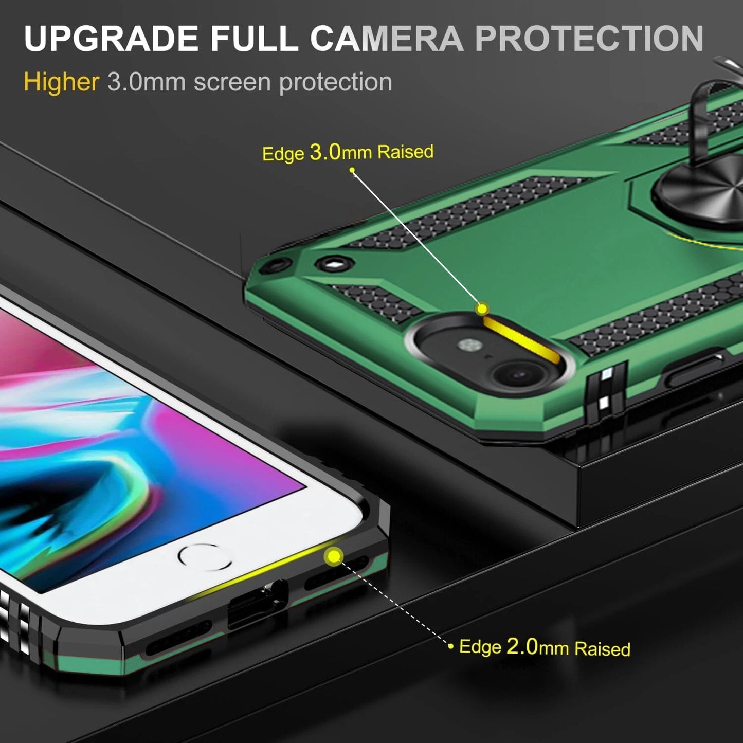 For iPhone SE Case /8/7/Plus/6S/SE 2020/Phone Cover Shockproof + Tempered Glass