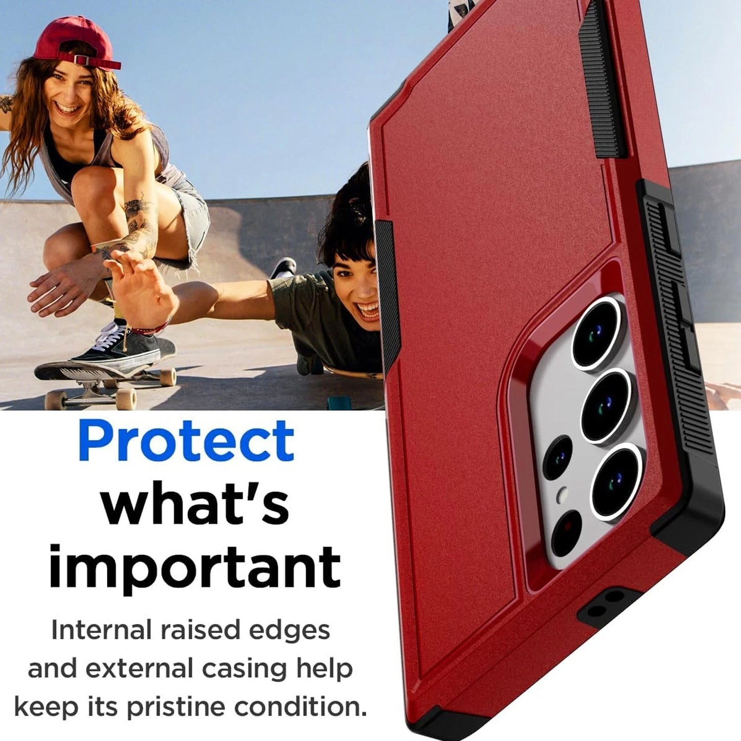 For Samsung Galaxy S25 Ultra S24 S23 FE Case Shockproof Phone Cover+Glass Screen