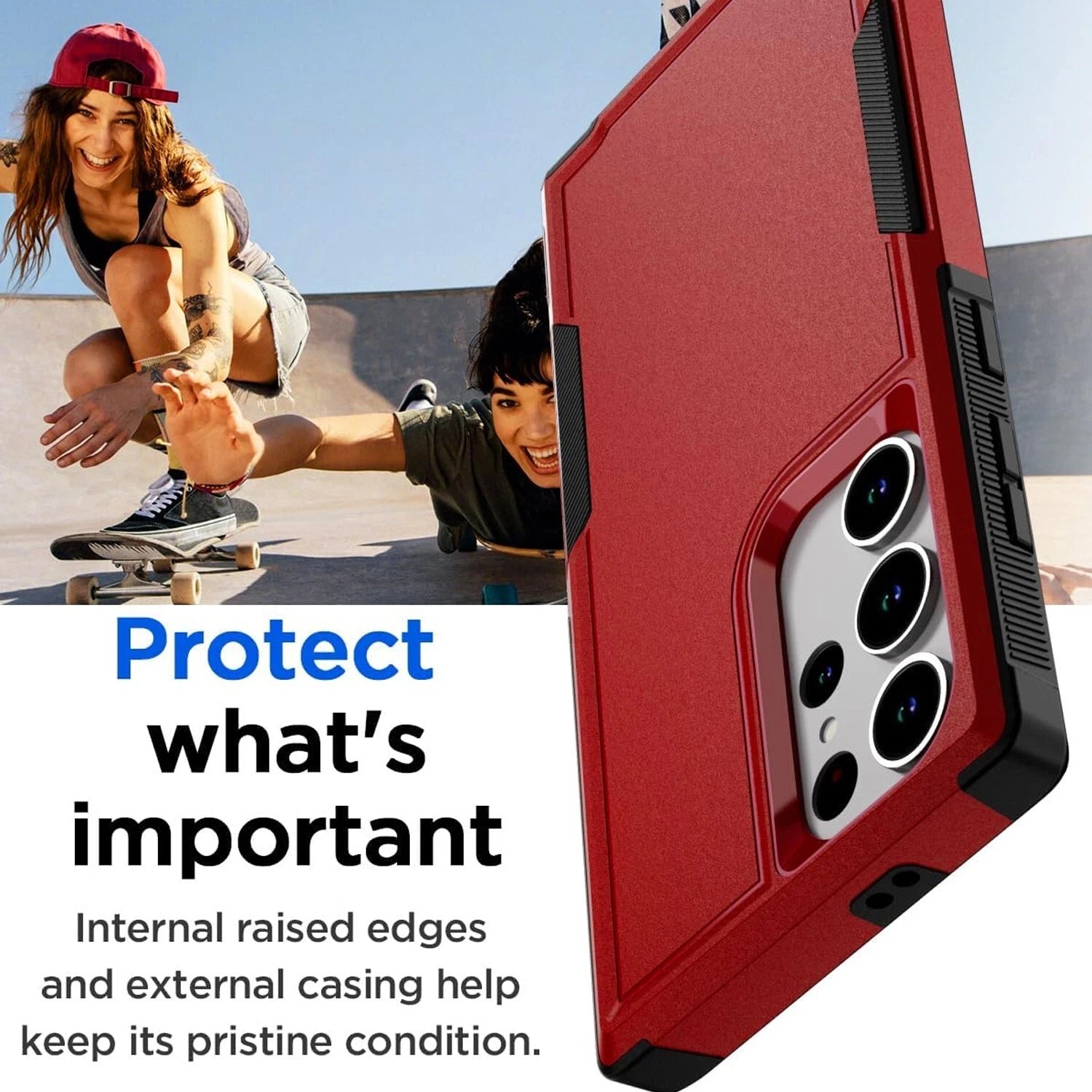 For Samsung Galaxy S25 Ultra S24 S23 FE Case Shockproof Phone Cover+Glass Screen