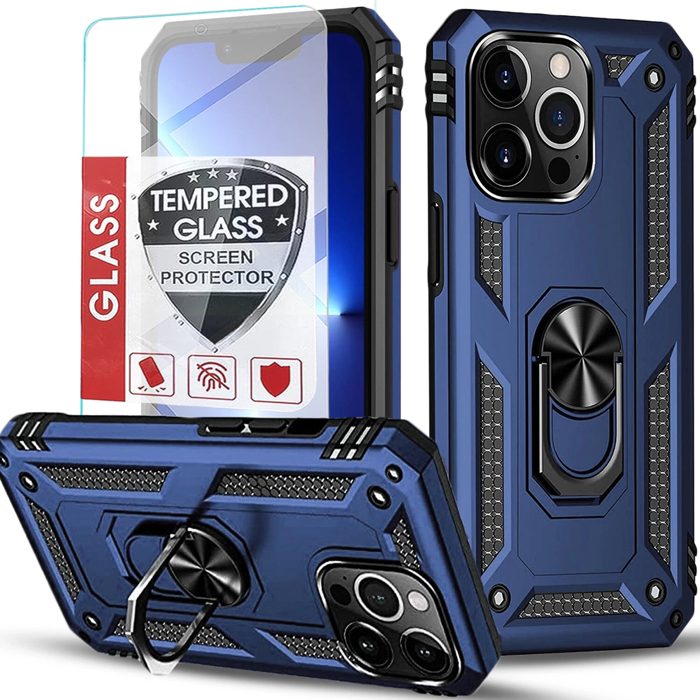 For iPhone 17 Pro Max Case 17 Pro 16 15 14 13 12 11 Phone Cover + Tempered Glass