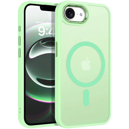 iPhone 16e Magnetic Case - Translucent Slim Shockproof Protective Cover for Fast Wireless Charging