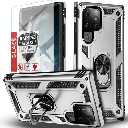 For Samsung Galaxy S25 Ultra S24 S23 S22 S21 FE Case Phone Cover + Screen Glass