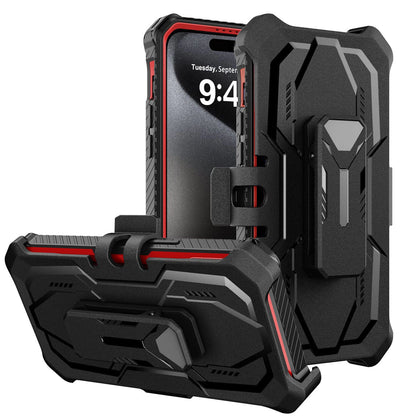 For iPhone 16 Pro Max 15 14 13 12 11 Heavy Duty Defender Case Belt Clip Holster
