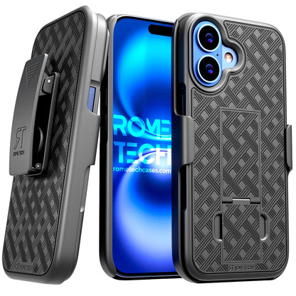 Heavy-Duty Holster Belt Clip Case for iPhone 17 Pro Max, 17 Pro & 17 Air - Rugged Protection with Built-in Kickstand