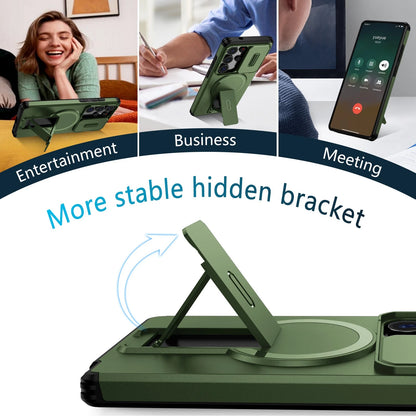 For Samsung Galaxy S25FE S24 S25 Ultra Shockproof Mag Safe Stand Slide Lens Case