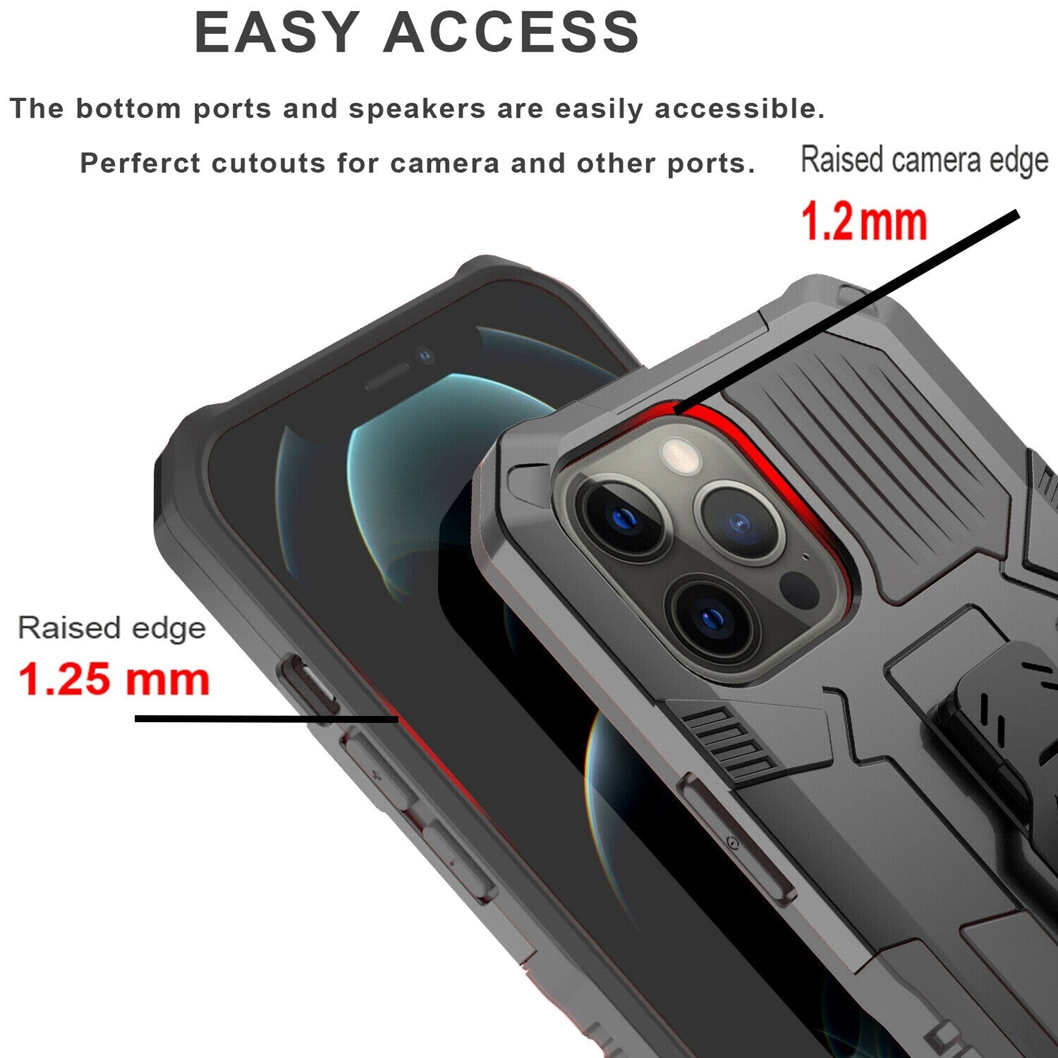 For iPhone 13 Case/13 Pro Max/13 Mini Phone Cover Shockproof + Tempered Glass