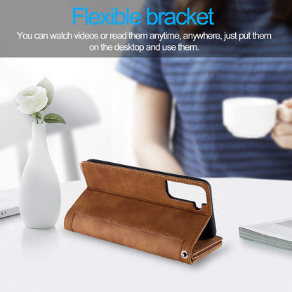 Zipper Leather Wallet Case For Samsung Galaxy S25 S24 S23 S22 Ultra Plus S21 S20