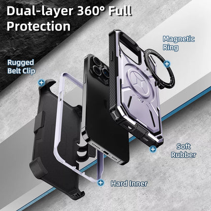 For iPhone 16 Pro Max 15 14 13 12 11 Heavy Duty Defender Case Belt Clip Holster
