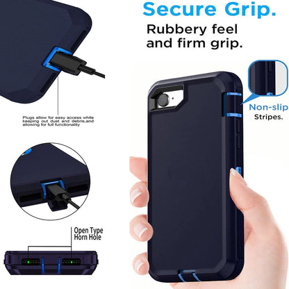 For iPhone SE Case /8/7 Plus/6S Phone Cover Shockproof Heavy Duty + Screen Glass
