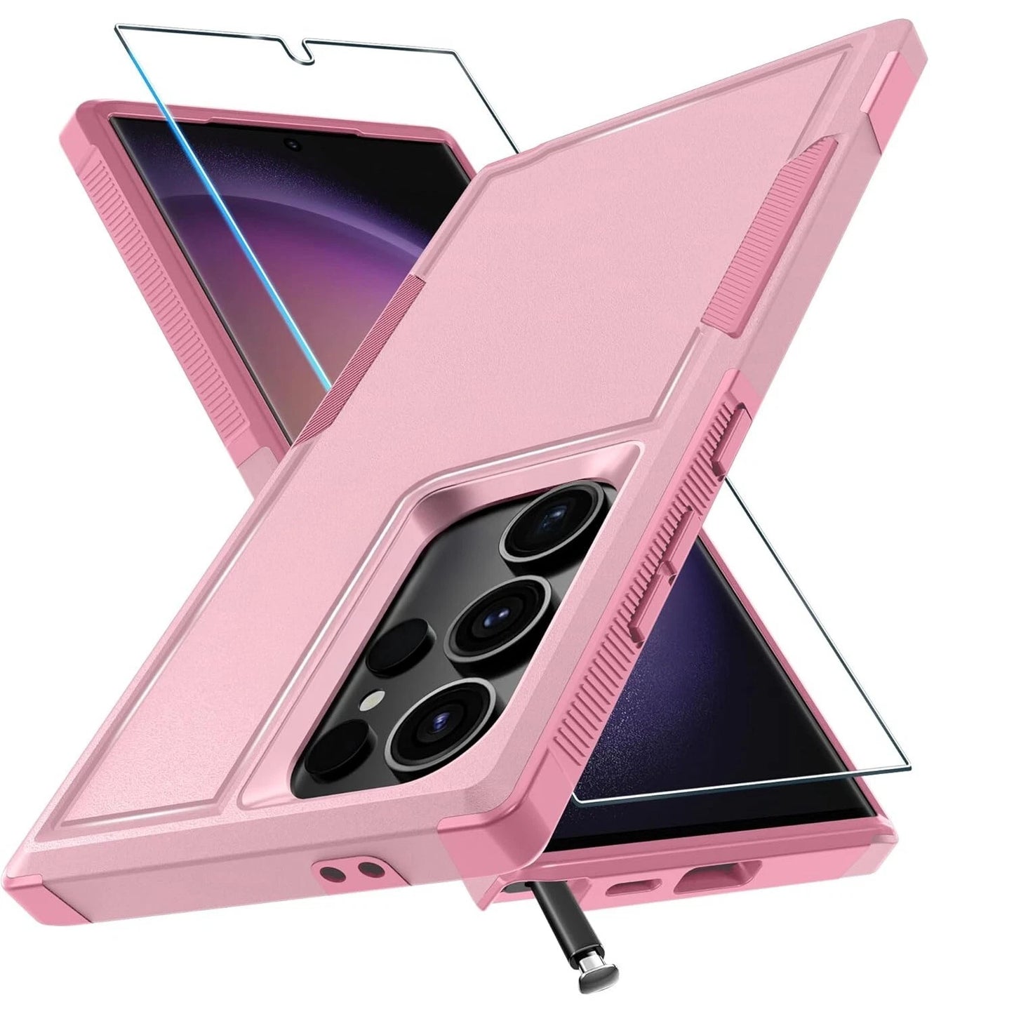 For Samsung Galaxy S25 Ultra S24 S23 FE Case Shockproof Phone Cover+Glass Screen