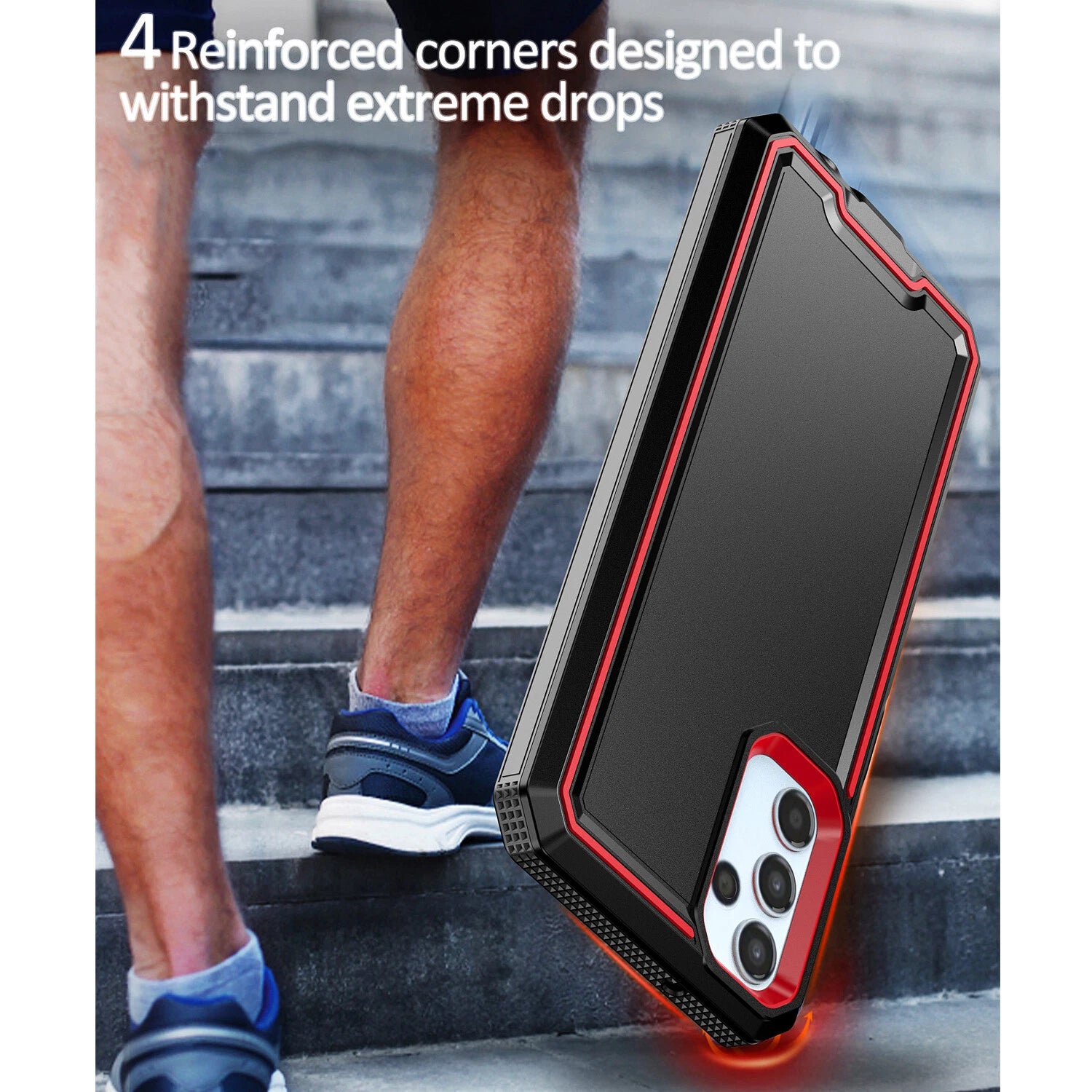 For Samsung Galaxy A16 A14 A15 A54 5G Phone Case PC+TPU Cover +Tempered Glass