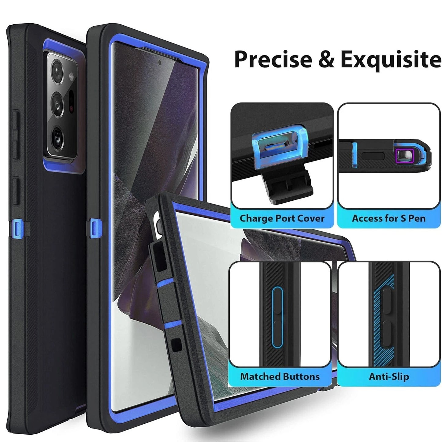 For Samsung Galaxy S25 Ultra Case S24 S23 Plus S22 S21 S20 FE Phone Cover +Glass
