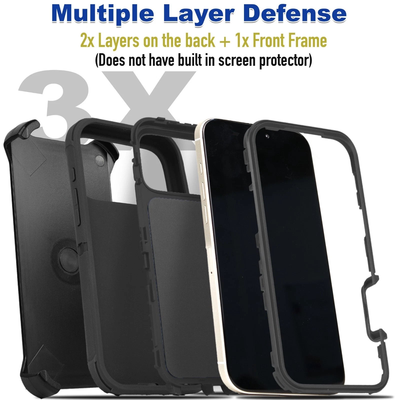 For iPhone 17 Air 16 15 14 Plus Pro Max Case Shockproof Rugged Heavy Duty Clip