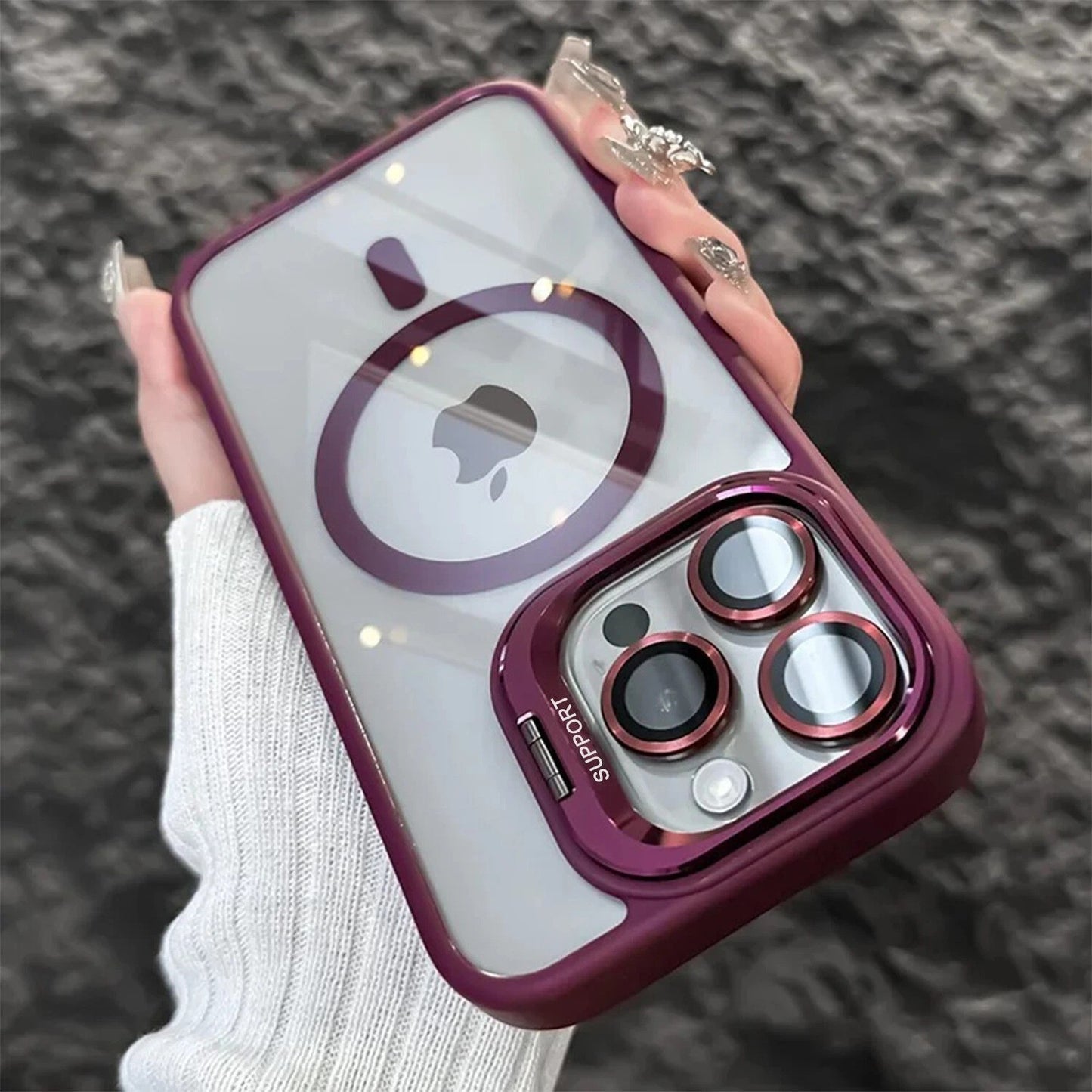 Camera Stand Mag Safe Case For iPhone 17 Pro Max 16 15 14 Plus 13 Lens Protector