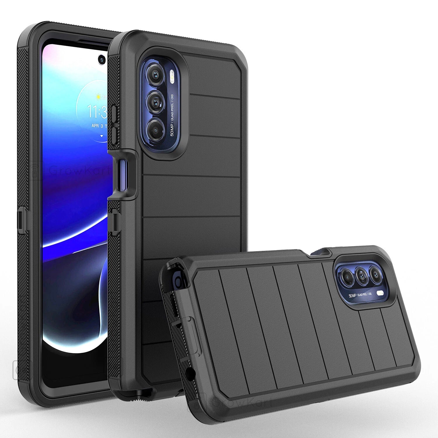 Rugged ShockProof Armor Hybrid Phone Case Cover Belt Clip Stand Screen Protector