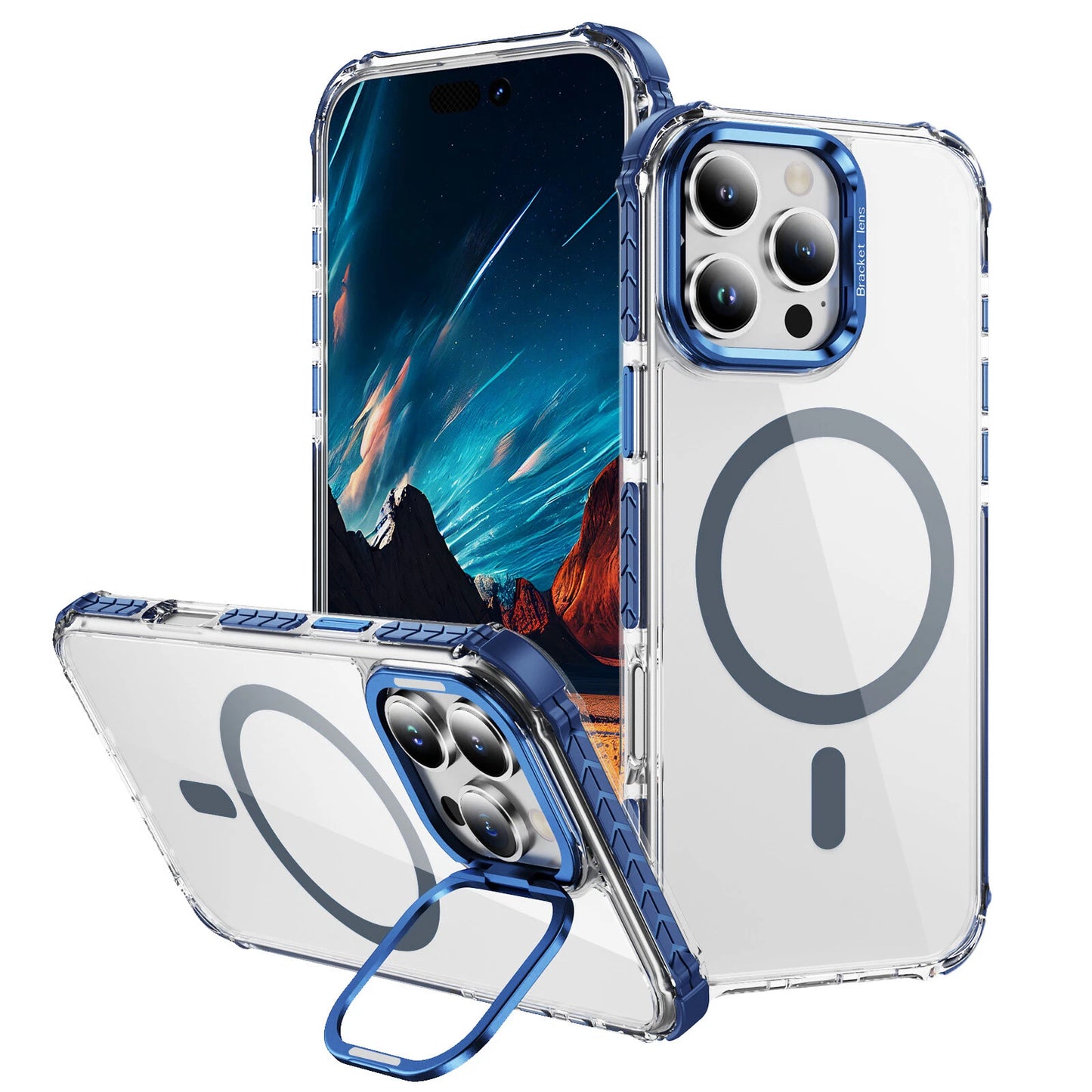 Shockproof Camera Stand Mag Safe Case For iPhone 17 16 15 14 Plus 13 12 Pro Max