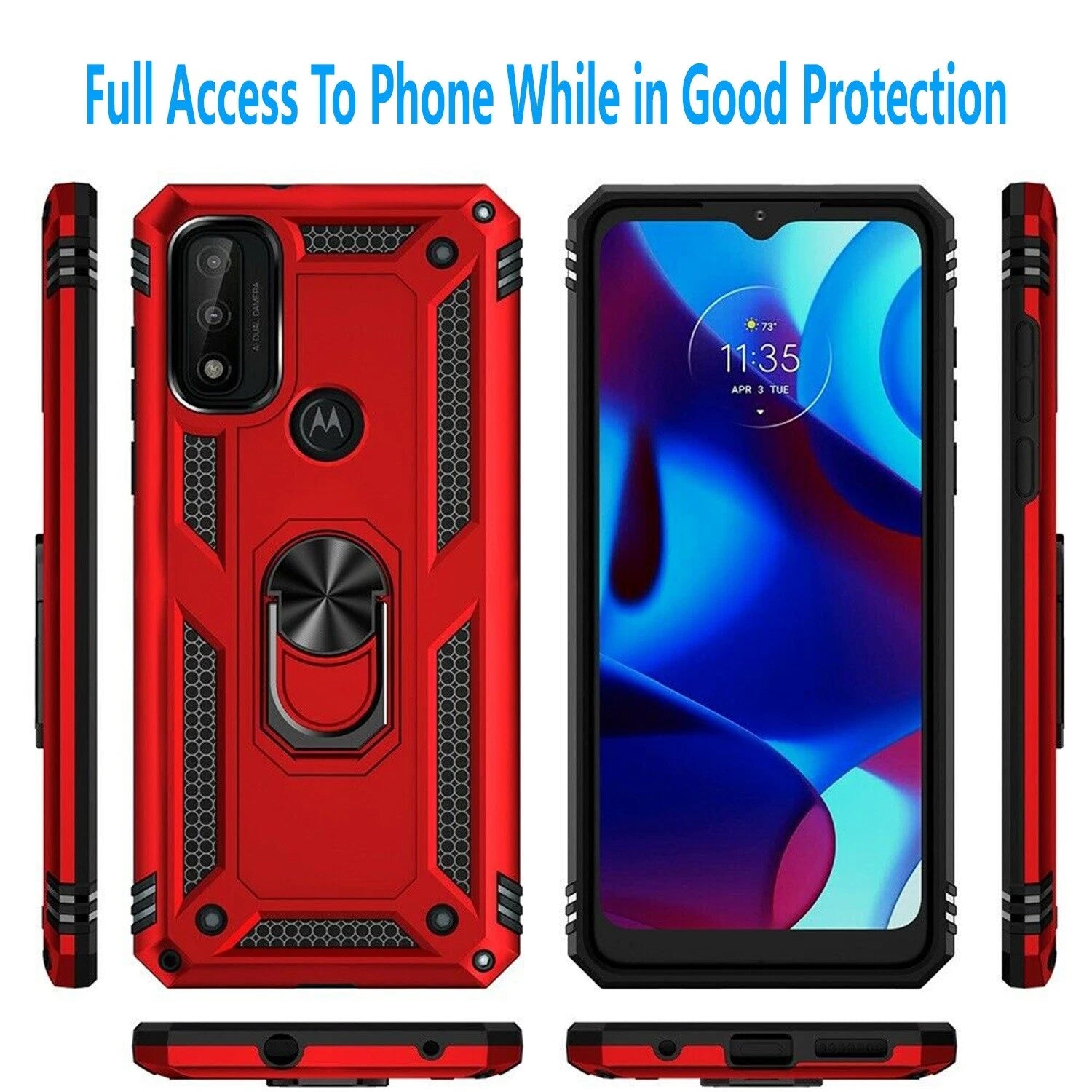 For Motorola Moto G Play 2024 Case /2023 Phone Cover Shockproof + Tempered Glass