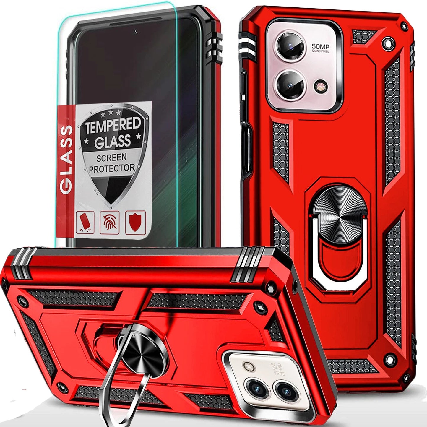 For Motorola Moto G 2025 Case/5G 2024/2023/2022 Phone Cover + Tempered Glass