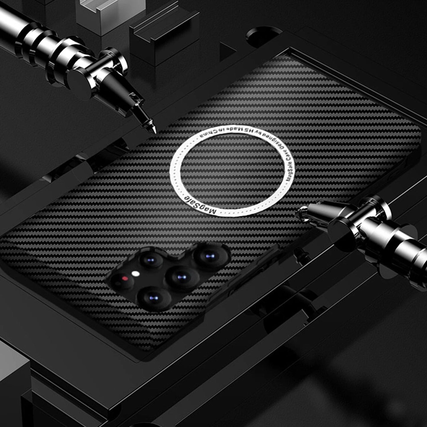 Stealth Carbon Fiber MagSafe Case for Samsung Galaxy S25 Ultra & S24 Series