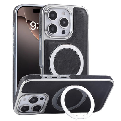 For iPhone 17 Pro Max 16 15 14 13 Shockproof PU Leather Magnetic Ring Stand Case