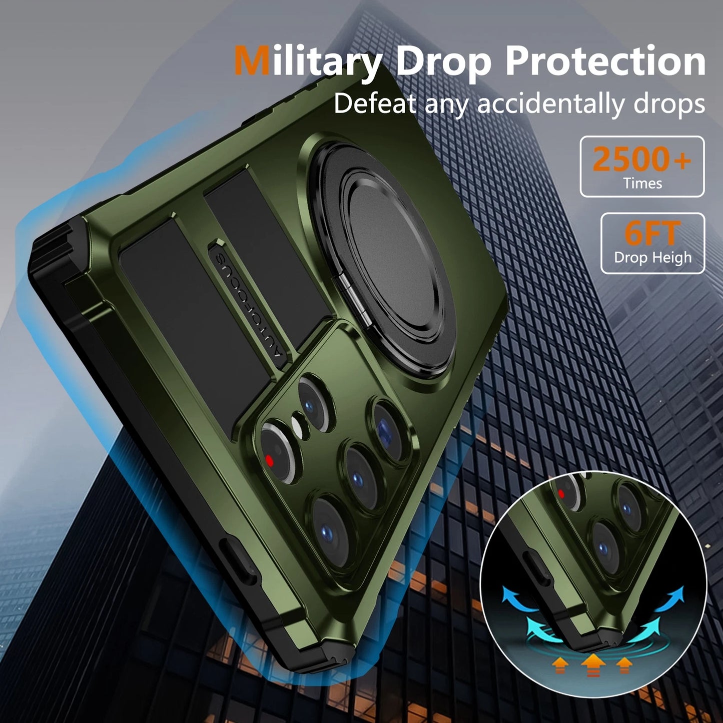 For Samsung Galaxy S24/S23/S25 Ultra Rugged Armor Phone Case + Screen Protector