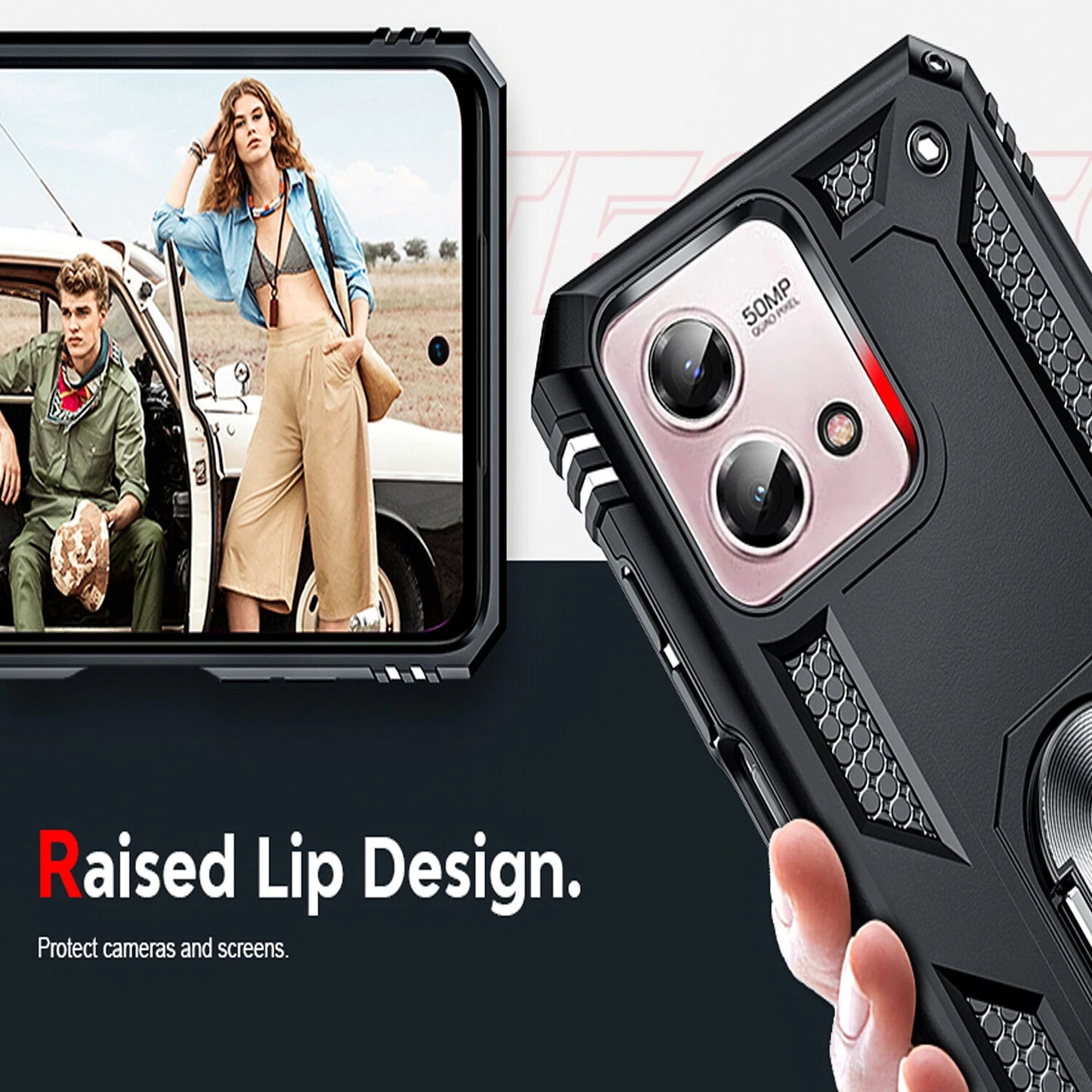 For Motorola Moto G 2025 Case/5G 2024/2023/2022 Phone Cover + Tempered Glass