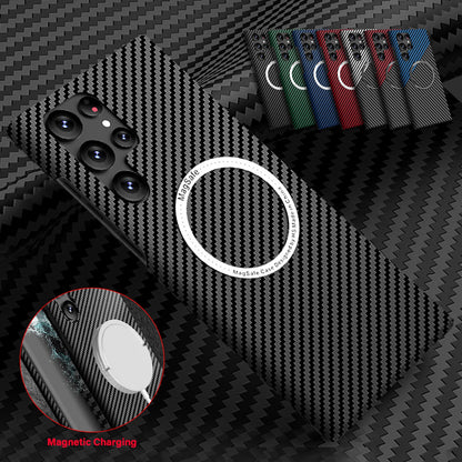 For Samsung Galaxy S25 Ultra S24 S23S22 MagSafe Case Magnetic Carbon Fiber Cover
